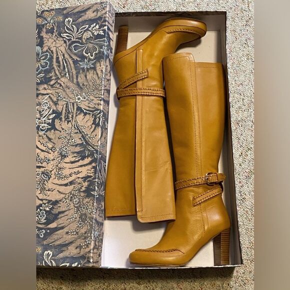 ULLA JOHNSON Adler Leather Buckle Knee High Boots size 37 - Picture 13 of 15